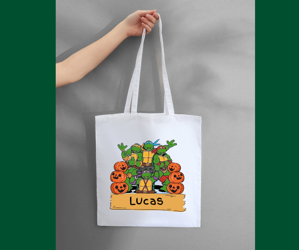 Canvas tote with color printed design
