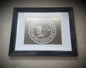 Each 8 x 10 mirror is carefully made with your custom design and framed.