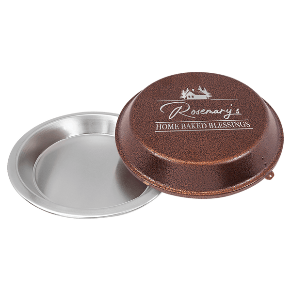 9 inch Pie pan with engraved lid
