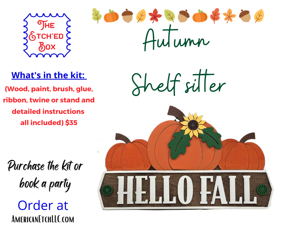 Fall pumpkin shelf sitter DIY kit
