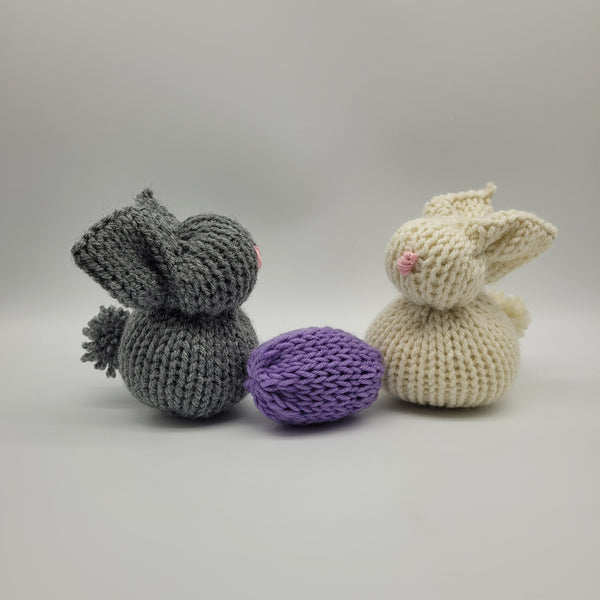 Hand knit Easter bunny or eggs