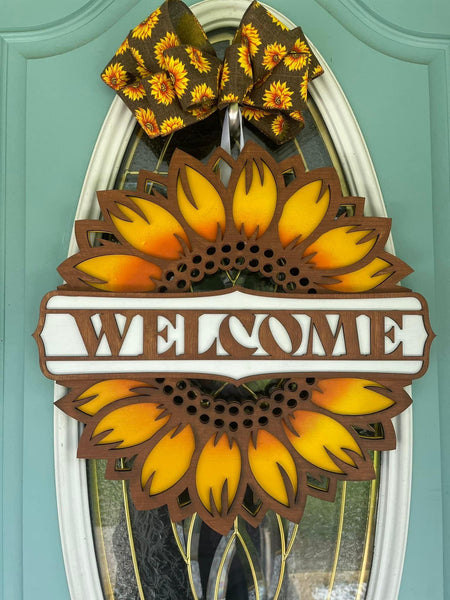 Sunflower door or wall hanger