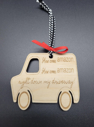 Wooden ornament for your delivery driver.