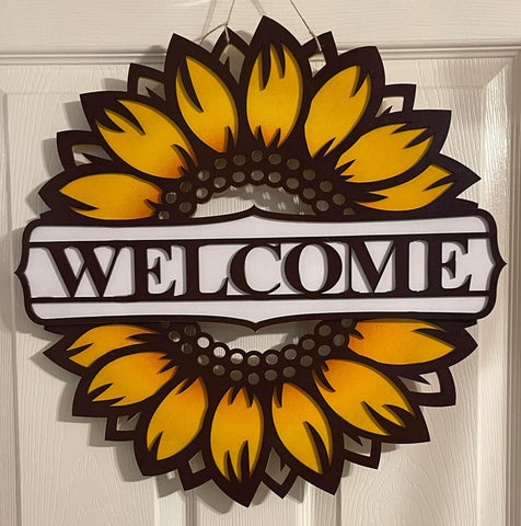Sunflower door or wall hanger